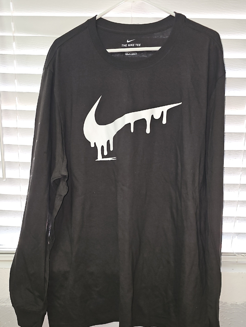 Nike Dark Brown Long Sleeve Tee with White Swoosh